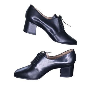 Wesley & Co Shoes Women's 10‎ M Vtg Lace Up Black Leather Dark Gothic Steam Punk